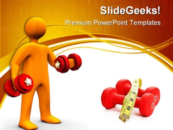 Body Building Health PowerPoint Templates And PowerPoint Backgrounds 0411