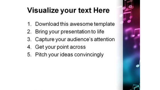 Bokeh Effect Music PowerPoint Template 0610