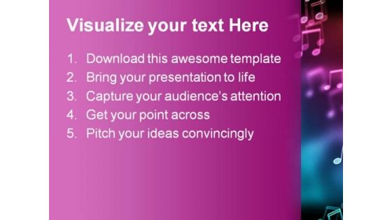 Bokeh Effect Music PowerPoint Template 0610