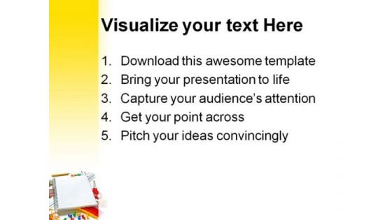 Book And Colors Pencil Education PowerPoint Backgrounds And Templates 1210