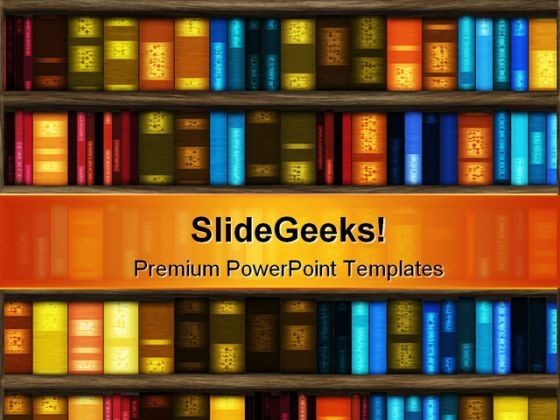 Book Case Education PowerPoint Template 1110