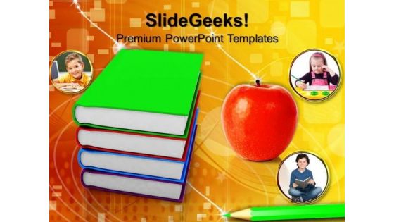 Book With Apple Education PowerPoint Templates And PowerPoint Themes 0812