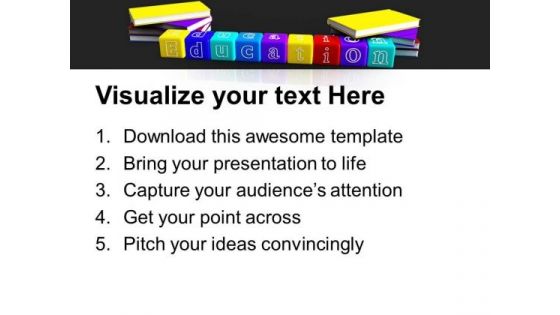 Books And Alphabet Education PowerPoint Templates And PowerPoint Themes 1012