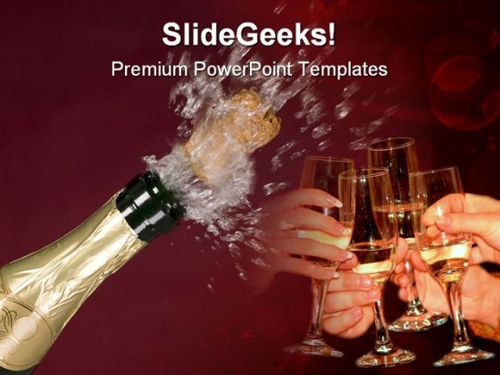 Bottle Of Champagne Success PowerPoint Themes And PowerPoint Slides 0511