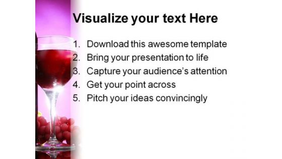 Bottle Of Red Wine Food PowerPoint Templates And PowerPoint Backgrounds 0311
