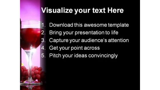 Bottle Of Red Wine Food PowerPoint Templates And PowerPoint Backgrounds 0311