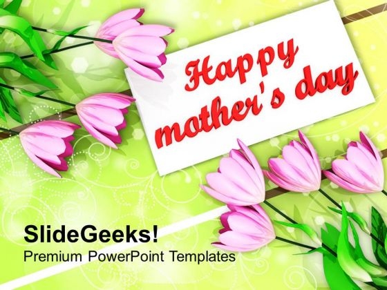Bouquet Of Tulips On Mothers Day PowerPoint Templates Ppt Backgrounds For Slides 0513