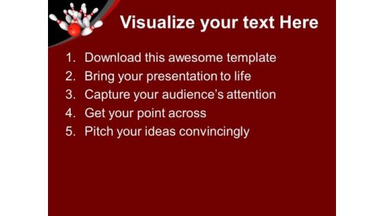 Bowling Game Entertainment Success PowerPoint Templates Ppt Backgrounds For Slides 0213