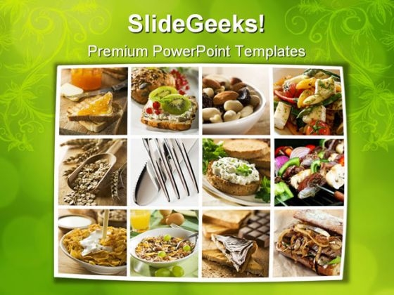 Break Fast Collage Food PowerPoint Template 0810