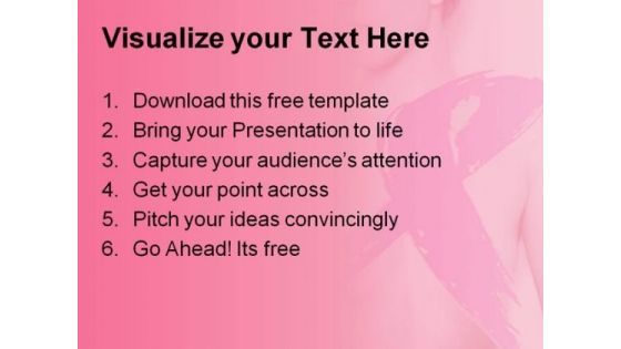 Breast Cancer PPT Template with Ribbon