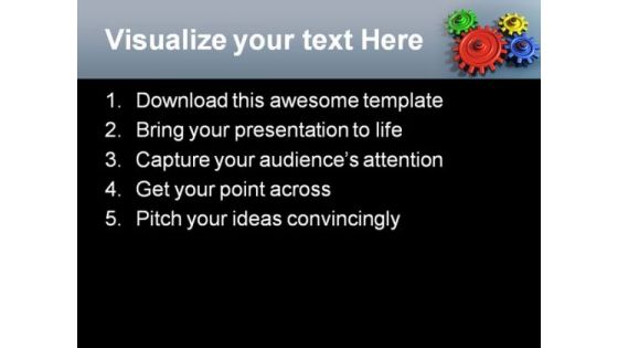 Brightly Color Gears Industrial PowerPoint Templates And PowerPoint Backgrounds 0511