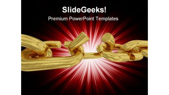 Broken Chain Business PowerPoint Templates And PowerPoint Backgrounds 0811