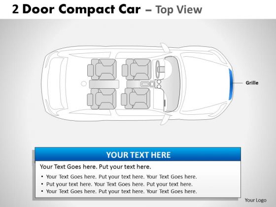 Bug Bumper 2 Door Blue Car Top PowerPoint Slides And Ppt Diagram Templates