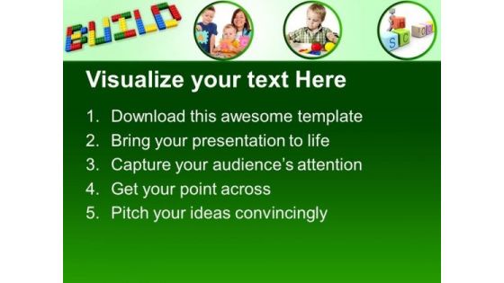Build Word With Lego Blocks PowerPoint Templates And PowerPoint Themes 1012