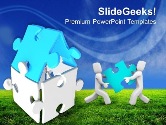 Building Puzzle Home Business PowerPoint Templates Ppt Backgrounds For Slides 0413