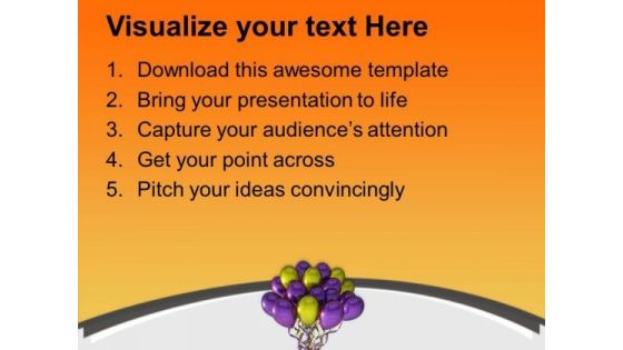 Bunch Of Colorful Balloons PowerPoint Templates Ppt Backgrounds For Slides 0713