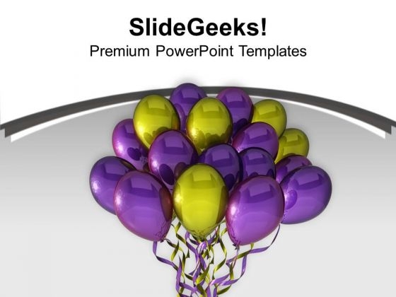 Bunch Of Colorful Balloons PowerPoint Templates Ppt Backgrounds For Slides 0713