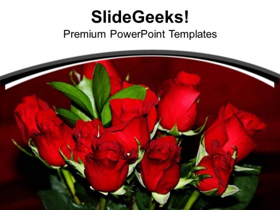 Bunch Of Red Roses PowerPoint Templates Ppt Backgrounds For Slides 0613