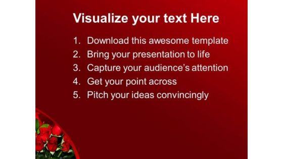 Bunch Of Roses With Red Background PowerPoint Templates Ppt Backgrounds For Slides 0613