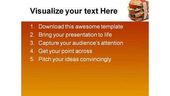 Burger And Diet Concept Health PowerPoint Templates And PowerPoint Backgrounds 0211