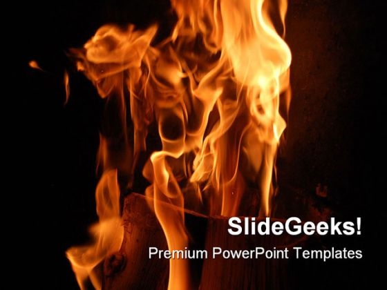Burning Wood Metaphor PowerPoint Themes And PowerPoint Slides 0411