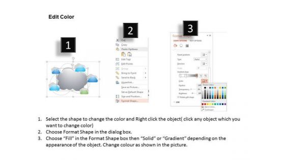 Busines Diagram Multiple Clouds Connected With Cloud For Cloud Computing Ppt Template