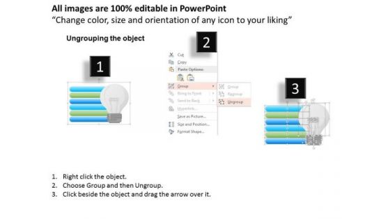 Busines Diagram Multiple Text Boxes With Bulb Presentation Template