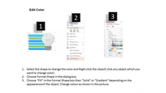 Busines Diagram Multiple Text Boxes With Bulb Presentation Template