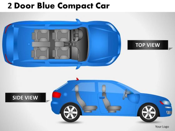 Business 2 Door Blue Car Side PowerPoint Slides And Ppt Diagram Templates