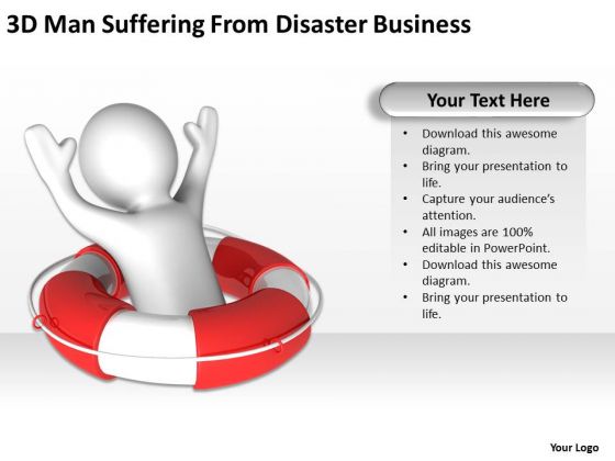 Business Analyst Diagrams Man Suffering From Disaster PowerPoint Theme Slides