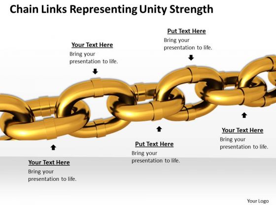 Business And Strategy Chain Links Representing Unity Strength Icons Images