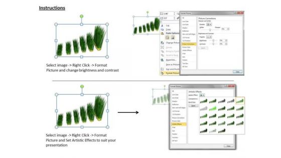 Business And Strategy Display Results With Grass Bar Chart Images