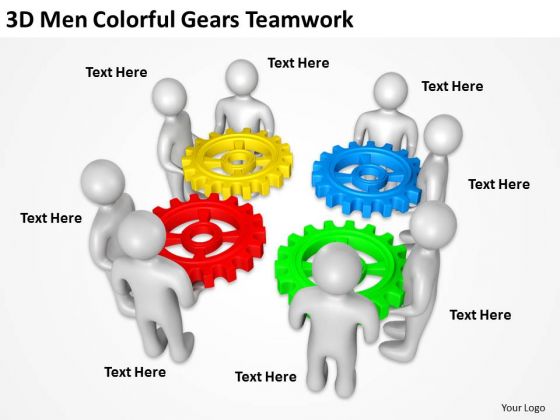 Business Architecture Diagrams Gears Teamwork PowerPoint Templates Ppt Backgrounds For Slides