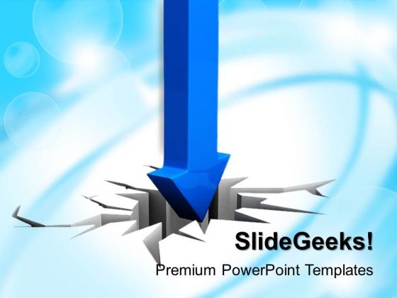 Business Arrow Cracking Surface PowerPoint Templates And PowerPoint Themes 0912