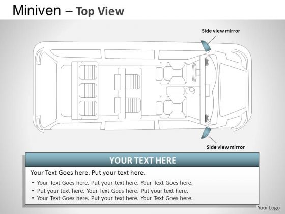 Business Blue Minivan Top View PowerPoint Slides And Ppt Diagram Templates
