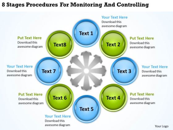 Business Charts 8 Stages Procedures For Monitoring And Controlling PowerPoint Slides