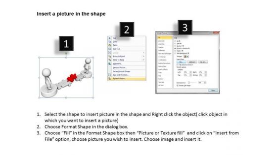 Business Charts Examples 3d Men Crossing Puzzle Completing Task PowerPoint Templates