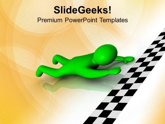 Business Competition Almost At Finish Line PowerPoint Templates Ppt Backgrounds For Slides 0813