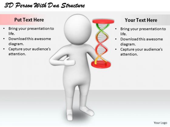 Business Concepts 3d Person With Dna Structure