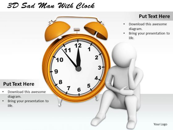 Business Concepts 3d Sad Man With Clock