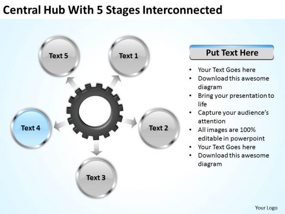 Business Concepts Central Hub With 5 Stages Iterconnected Ppt Corporate Strategy