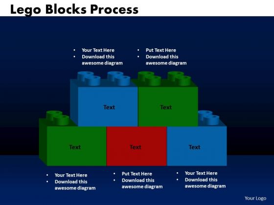 Business Cubes Lego PowerPoint Templates Success Blocks Flowchart Ppt Slides