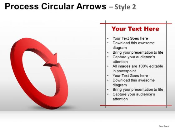 Business Cycle Circle Process Arrows Editable PowerPoint Slides