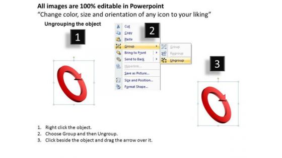Business Cycle Circle Process Arrows Editable PowerPoint Slides