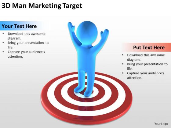 Business Cycle Diagram 3d Man Marketing Target PowerPoint Templates Ppt Backgrounds For Slides