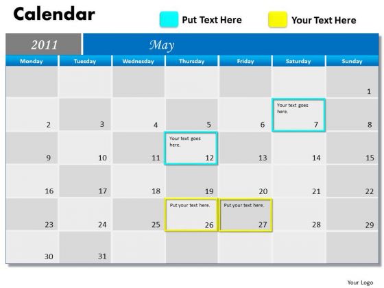 Business Cycle Diagram Blue Calendar 2011 Consulting Diagram