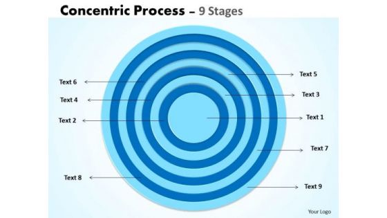 Business Cycle Diagram Concentric Process 9 Stages Sales Diagram