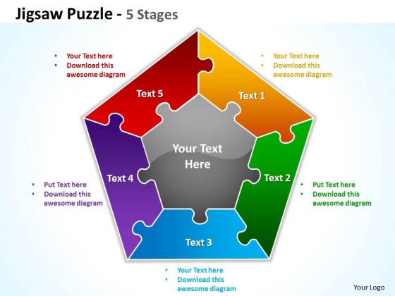 Business Cycle Diagram Jigsaw Puzzle 5 Stages Strategic Management