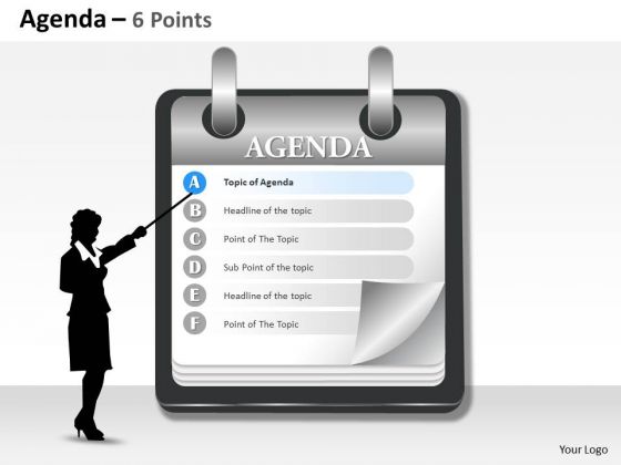 Business Cycle Diagram Six Staged Agenda Marketing Diagram