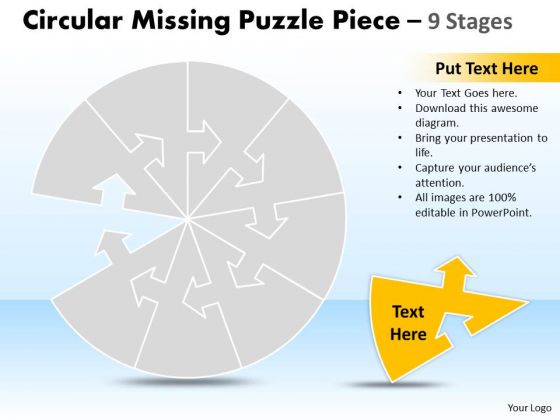 Business Dagram Circular Missing Puzzle Piece 9 Stages Business Framework Model
